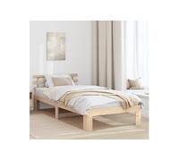Cadre de Lit en Bois de Pin Naturel Naturel Bois de pin massif 872623