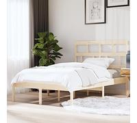 Cadre de lit en Bois Massif 140x200 cm sans Matelas sommier à Lattes tête de Moderne Chambre à Coucher Design Robuste châssis lit Plateforme