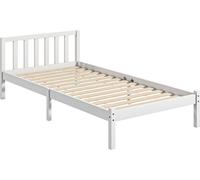 Cadre de lit en bois massif 90x190 cm lit simple avec tšºte de lit et sommier š€ lattes solide pour enfants adultes