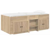 Cadre de lit en loft avec armoire avec porte 3 pc Chêne Sonoma