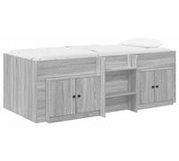 Cadre de lit en loft avec armoire avec porte 3 pc Sonoma gris