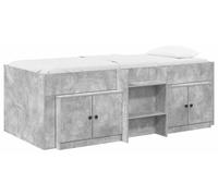 Cadre de lit en loft avec armoire avec stockage 3 pc Gris béton