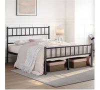 Cadre de Lit en métal 140 × 200 cm pour 2 personnes structure de lit double à Lattes Surface de Couchage Chambre Blanc YAHEETECH