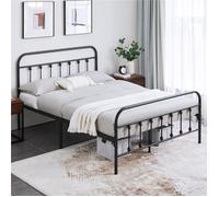 Cadre de lit en métal YAHEETECH pour 2 personnes 140x200cm - Noir