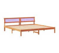 Cadre de lit en pin Massif Brun Cire 180 x 200 cm avec tête de lit, Cadre à Lattes Durable pour Chambre Moderne, Plateforme Solide Facile à Nettoyer, Design Minimaliste Confortable