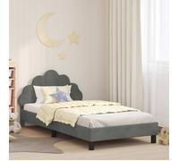 Cadre de lit enfant moderne - vidaXL - Gris foncé - Velours - 208x90x80 cm - Lit étroit 80x200 cm - Poids maximal 140 kg