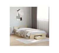 vidaXL Cadre de lit avec tiroir chêne sonoma 100x200 cm sans matelas Multicolore
