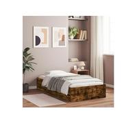 vidaXL Cadre de lit avec tiroirs sans matelas Chêne fumé 75x190 cm Multicolore