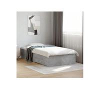vidaXL Cadre de Lit et Tiroirs, Sommier à Lattes, Lit Adulte, Lit Simple de Chambre à Coucher Intérieur, Gris Béton 75x190 3280443