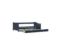 vidaXL Cadre de lit extensible Gris Bois de pin 90x200 cm Noir G