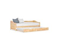Cadre de lit extensible sans matelas bois de pin 90x200 cm Marron G