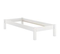 Cadre de lit futon pin lasuré blanc 90x200, design moderne sans tête de lit sans sommier 60.35-09WoR