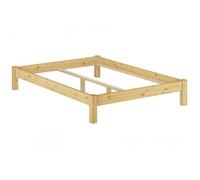 Cadre de lit futon pin massif 140x200, design moderne sans tête de lit, sans sommier 60.35-14oR