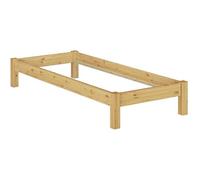 Cadre de lit futon pin massif 80x200, design moderne sans tête de lit, sans sommier 60.35-08oR