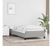 Cadre de Lit Gris Foncé 90x190cm Tissu Rembourré Simple Sommier Chambre vidaXL