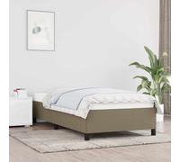 Cadre de Lit Gris Foncé 90x190cm Tissu Rembourré Simple Sommier Chambre vidaXL