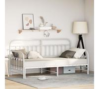 Cadre de lit jour vidaXL avec lit gigogne Blanc 90x200 cm Acier