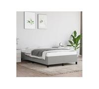 vidaXL Cadre de lit sans matelas gris clair 120x190 cm tissu