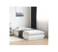 vidaXL Cadre de Lit, Lit Simple avec Sommier à Lattes, Lit Adulte, Meuble de Chambre à Coucher, Moderne, Blanc 75x190 cm 839637 Blanc G