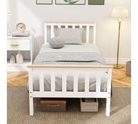 Cadre de lit - Lit simple - Structure de lit - Canapé-lit - Lit d'appoint - Blanc - Avec espace de rangement
