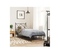vidaXL Metal Bed Frame with Headboard Black 75x190 cm, single bed, bedroom furniture, guest bed, bed, metal bed frame, bed 376492