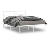 vidaXL Cadre de lit métal avec tête de lit blanc 140x190 cm