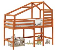Cadre de lit mezzanine Brun Ciré 90 x 190 cm Pin massif