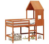 Cadre de lit mezzanine Brun Ciré 90 x 190 cm Pin massif