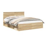 vidaXL Cadre de lit avec tête de lit Sonoma 160 x 200 cm Pin massif