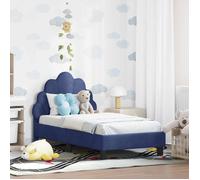 Cadre de lit moderne - vidaXL - Bleu Police - Velours - Bois d'ingénierie - 148x80x79 cm - Poids maximal 140 kg