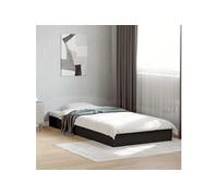 vidaXL Cadre de lit noir 75x190 cm bois d'ingénierie, meuble de chambre à coucher, sommier, lit de palette, lit, lit simple, 842078 Noir G