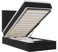 Cadre de lit ottoman avec matelas noir 90x190 cm velours