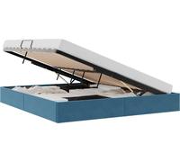 Cadre de lit ottoman Bleu foncé 160 x 200 cm Velours