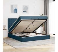 Cadre de lit ottoman - Maison Exclusive - Matelas 160x200 cm - Velours bleu foncé - Rangement hydraulique