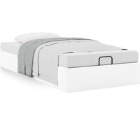 Cadre de lit ottoman sans matelas blanc 80x200 cm similicuir
