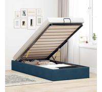 vidaXL Cadre de lit ottoman 3310947 sans matelas velours 100x200 cm Bleu foncé
