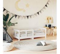 Cadre de lit pour enfant - DECO - 70x140 cm - Bois de pin massif - Blanc - 1 place