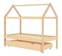 Cadre de lit pour enfant et un tiroir bois pin massif 80x160 cm