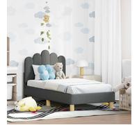 Cadre de lit pour enfant - vidaXL - Gris foncé - Tissu - Bois d'ingénierie - 148x74x79 cm - Poids maximal 140 kg