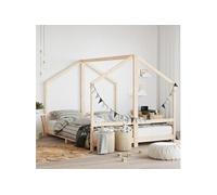 Cadre de lit pour enfants 2x(80x200) cm bois de pin massif, lit pour enfant, cadre de lit en bois, mobilier de chambre à coucher