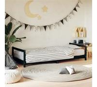Cadre de lit pour enfants noir 90x190 cm bois de pin massif Noir G