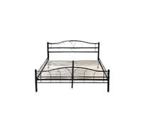 Cadre de lit pour matelas 90x200 cm en metal moderne + solide sommier en metal - adulte ou enfant couleur noir - mike epaisseur du metal +/- 0,75 mm