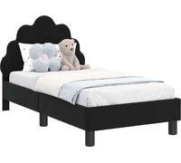 Cadre de lit pour tout-petit avec tête de lit Noir 70 x 140 cm