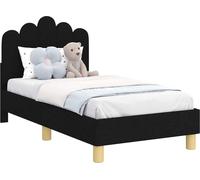 Cadre de lit pour tout-petit avec tête de lit Noir 70 x 140 cm
