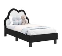 Cadre de lit pour tout-petit - vidaXL - Noir - 70x140 cm - Design moderne - Bois d'ingénierie - Sommier à lattes