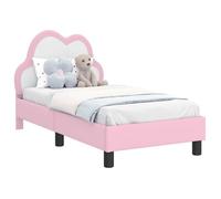 Cadre de lit pour tout-petit - vidaXL - Rose - 70x140 cm - Bois d'ingénierie - Poches de rangement - Cadre à lattes