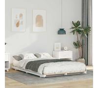Cadre de lit pratique avec sommier à lattes - Cadre de lit au sol Blanc 120 x190 cm Pin massif - Lits classiques ,meubles design 5516196 1parcel