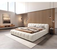 Cadre de lit rembourré Cutio bouclé soft beige 180x200 cm