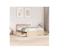 Cadre de lit sans matelas 140x190 cm bois de pin massif
