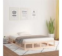 Cadre de lit sans matelas 200x200 cm bois massif Naturel G